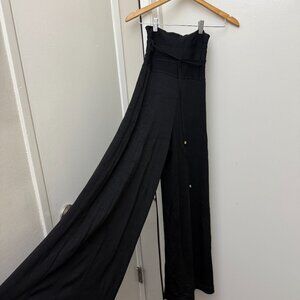 House of CB Caress Black Bandage Wide Trousers